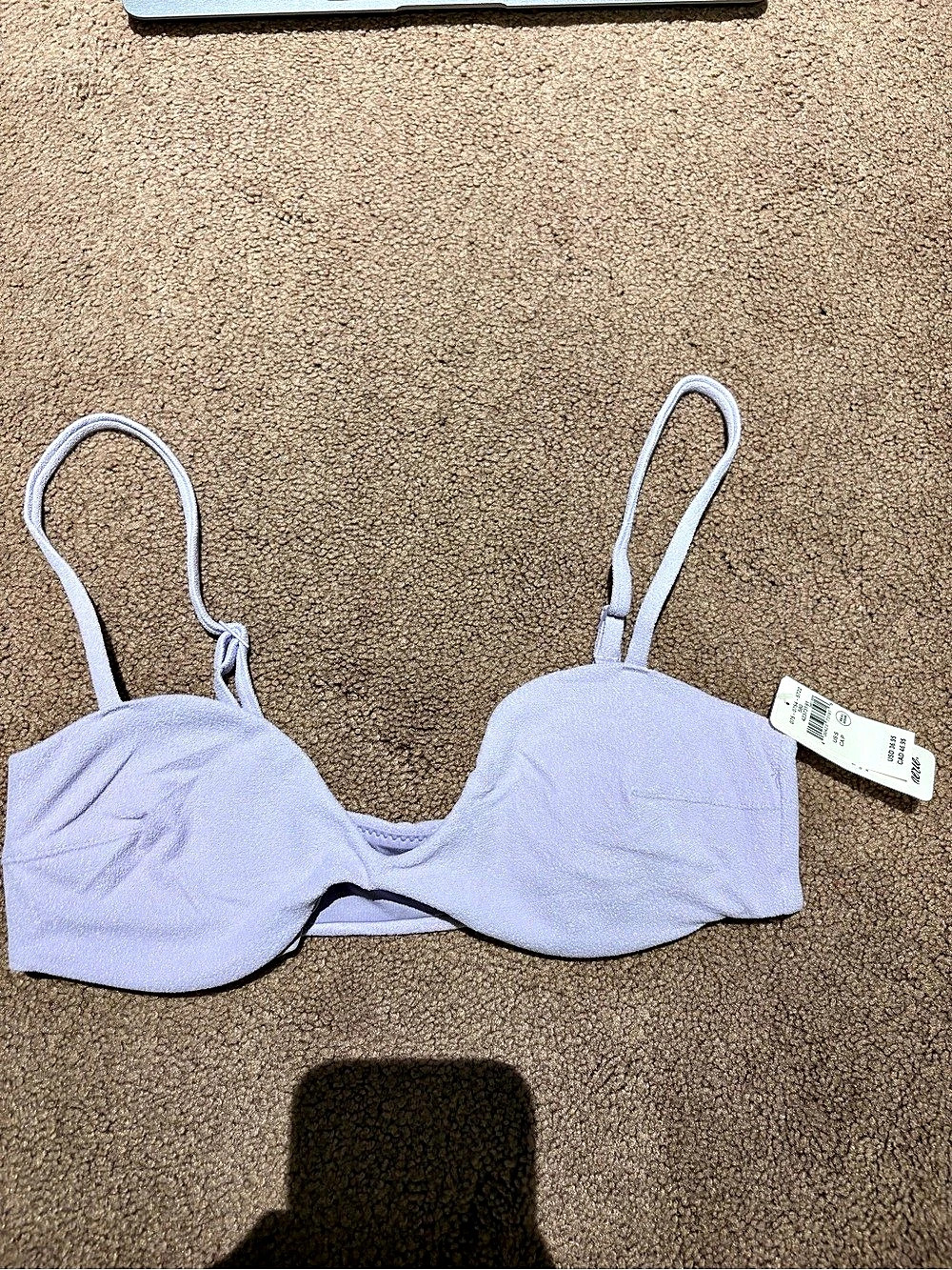 3 for $19 Nwt Aerie Shine Rib Plunge Bikini Top Purple Small
